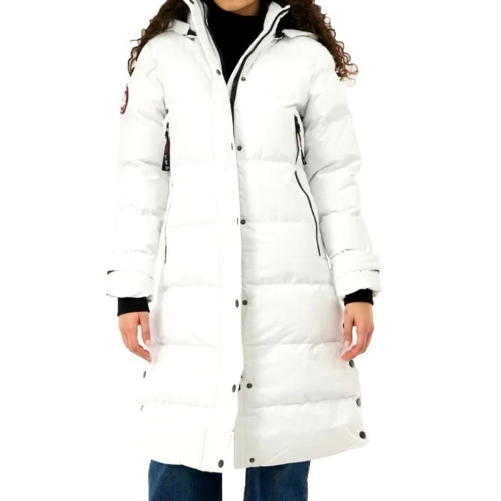 Canada Weather Gear X Long quilted Maxi Parka Jacket Womens M White NWOT